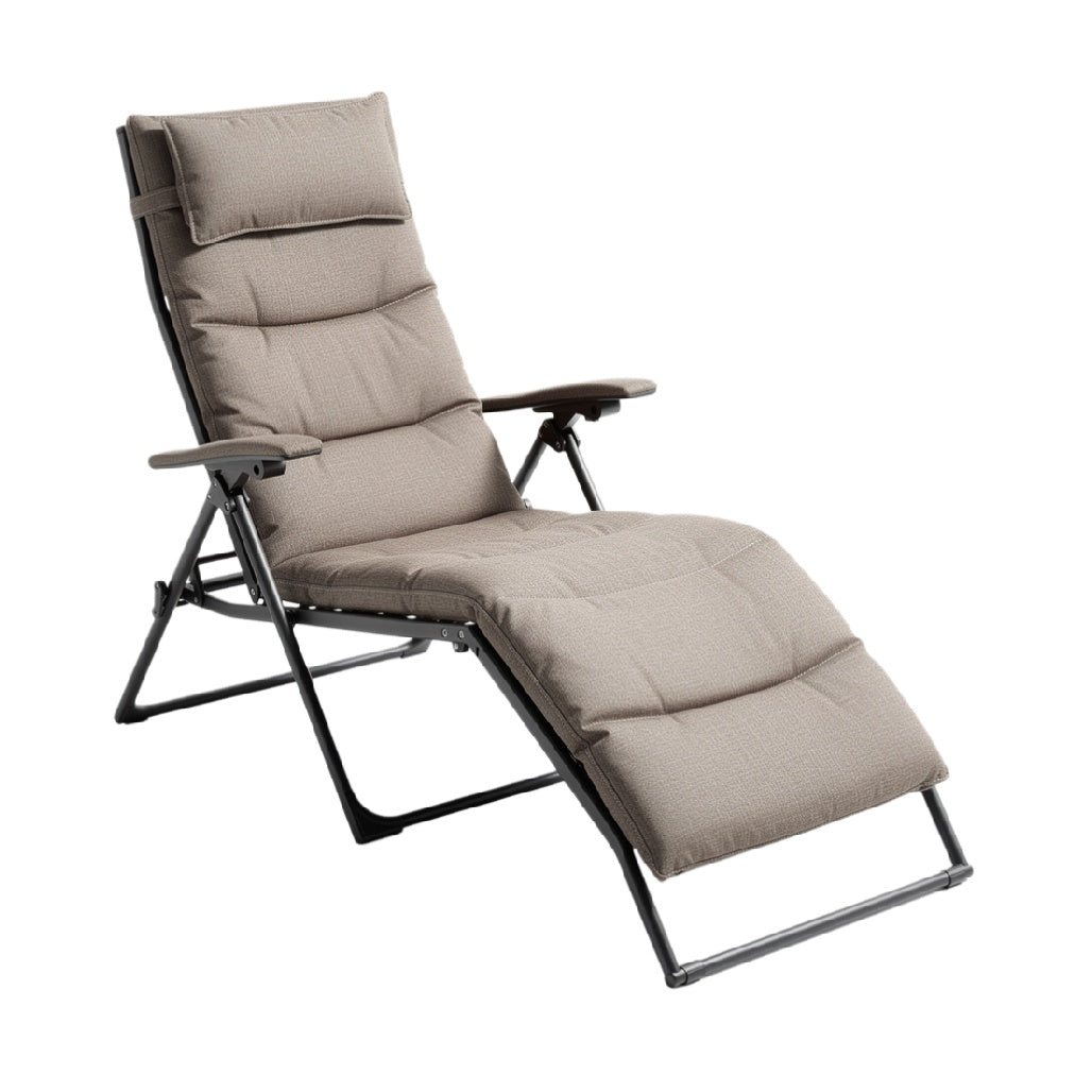Adjustable Reclining Lounge Chair with Cushioned Fabric and Armrests